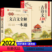 [2册]初中古诗+文言文全解 初中通用 [正版]初中古诗文138篇文言文全解全练一本通完全解读 中学生初一初二初三古