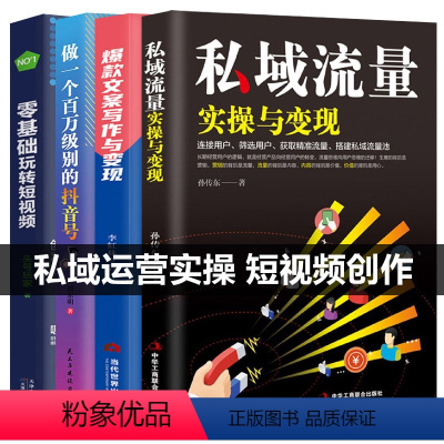 [正版]全4册私域流量实操与变现文案写作与变现抖音号玩转短视频 连接用户、筛选用户、获取精准流量 搭建私域流量池