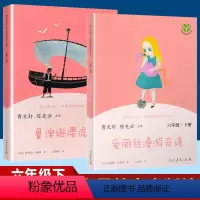 2本]鲁滨逊漂流记+爱丽丝漫游奇境 [正版]鲁滨逊漂流记爱丽丝漫游奇境六年级下册阅读课外书必读人教版 6年级下册快乐读书