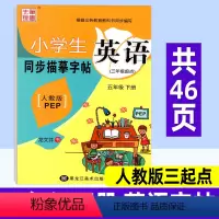 英语 人教版三起点 五年级下 [正版]小学英语同步练字帖五年级下册 人教版三起点PEP 小学生写字课课练硬笔钢笔楷书临摹