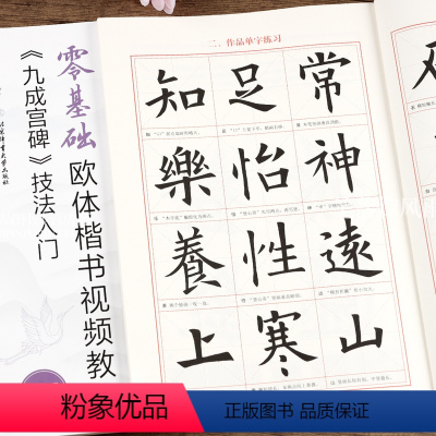 [正版]欧阳询九成宫碑技法入门 零基础欧体楷书视频教程 毛笔楷书书法练字帖 米字格基本笔画偏旁部首 王丙申编 北京体育