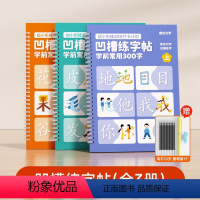 凹槽练字帖300字上中下(全三册) [正版]时光学凹槽练字帖学前日常300字班控笔训练幼儿园启蒙训练初学者写字帖小学练字