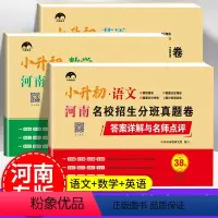 [河南专版]语文+数学+英语 [正版]2023新版小升初真题卷语文数学英语人教版河南重点初中名校招生分班考试模拟卷六年级