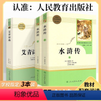 水浒传+艾青诗选-全2册 [正版]水浒传人民教育出版社施耐庵著完整原著无删减版 水浒传原著初中学生9九年级上下册经典文学