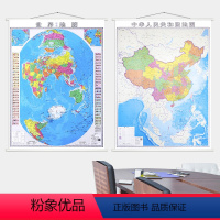 [正版]换个角度看世界竖版中国地图2022年新版世界知识地图挂图 共2张高清桶装 约0.9*1.2米展示南海世界国