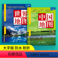 [正版]2024版全新中国知识地图大字版 世界地形政区人口面积 中国世界旅游交通行政地图 地图上的地理故事 适