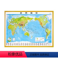 [正版]浮雕3d版立体地形图 世界地形地图 3d凹凸立体地图 约1.1*0.8米真实复刻地势地理三维墙贴 超大挂图