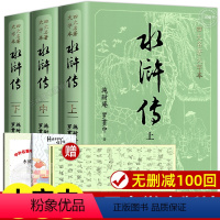 水浒传上中下3册[大字本 人民文学出版社] [正版]上下全2册 水浒传原著 人民文学出版社 完整版无删减带注释 九年级阅