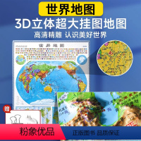 [正版]时光学3D立体世界地图竖版世界地势图儿童中小学生3d精雕凹凸立体地形图地理百科办公室挂图墙贴三维沙盘浮雕地貌模