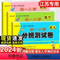 [3本套]语文+数学+英语·江苏专用 小学升初中 [正版]2024小升初名校初一新生分班摸底模拟考试卷语文数学英语全套小