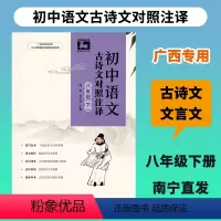 古诗文对照注译 八年级下 [正版]初中语文古诗文对照注译八年级下册人教版新版 广西初中古诗文言文课内外拓展阅读专项练习