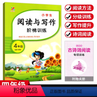 [阅读与写作阶梯训练] 小学四年级 [正版]小学生阅读与写作阶梯训练四年级上下册通用版 小学4年级语文阅读理解强化拓展训