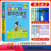 古诗文 初中通用 [正版]口袋书2024版pass绿卡图书图解速记初中古诗文语文知识大全人教版RJ随身便携基础知识手册2