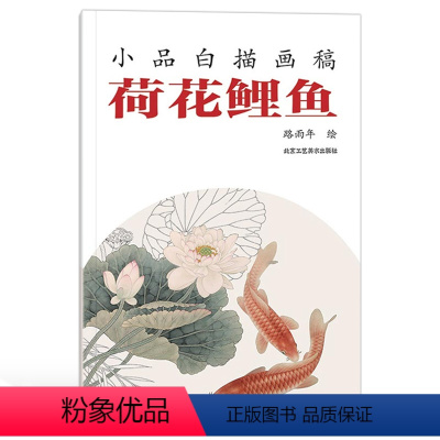 [正版] 小品白描画稿 荷花鲤鱼 路雨年 绘 工笔画 花鸟画 绘画书籍 白描画谱临摹 北京工艺美术出版社 工艺美术书