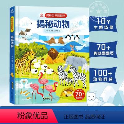 揭秘动物 [正版] 揭秘动物 揭秘世界翻翻书系列5-6-7-10-12岁少儿童趣味认知故事3d立体翻翻书 一二三四五六年