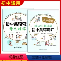 [全2册]漫画图解 初中英语词汇+考点精练 初中通用 [正版]漫画图解初中英语词汇考点精练初中英语语法练习册初中七八九年