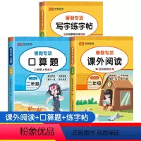 [3本]暑假阅读+口算+练字帖 二升三 [正版]二升三暑假课外阅读写字练字帖口算专项训练书二年级下册升三年级强化人教版每