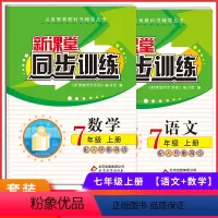 [正版]初中语文+数学套装新课堂同步训练七年级上册同步课堂辅导人教版七年级初一数学专项训练课后作业全套同步试卷