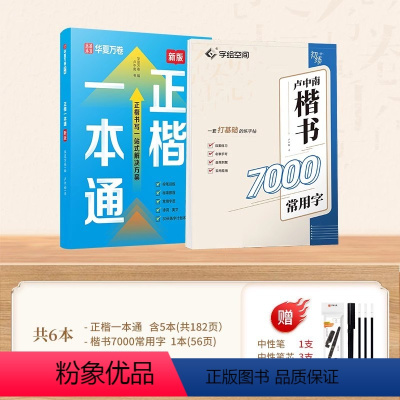 6本套[正楷一本通+楷书7000字常用字] [正版]楷书练字帖卢中南正楷一本通临摹2024新版全套成年楷书入门成人男生女