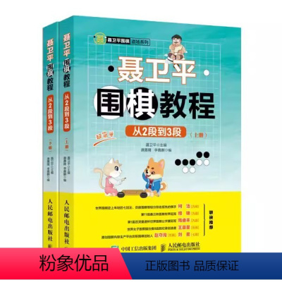 [正版]聂卫平围棋教程 从2段到3段 聂卫平围棋书初学儿童教程 人民邮电 少儿速成定式大全教学习题练习册死活手筋专项训