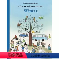 [正版]英文原版 春夏秋冬儿童认知绘本 冬天 大开本纸板书 贝尔纳 All Around Bustletown: Wi