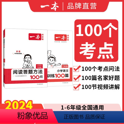 [套装]100问+100篇 小学二年级 [正版]2024一本小学语文阅读答题方法100问小学语文一二年级三四五六年级阅读