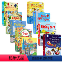 轨道书9册 [正版]Usborne轨道书 wind up bus train 发条小巴士火车轨道书 busy car 儿