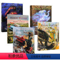 哈利波特彩绘版1-5册 [正版]哈利波特英语原版 harry potter 1哈利波特彩绘插画版精装版1-2-3-4-5