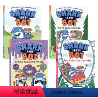 鲨鱼和机器人4册 [正版]鲨鱼和机器人4册合售 Shark and Bot 英文原版绘本 儿童全彩漫画图画故事书 搞笑幽