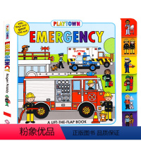 [正版]进口英文原版 Playtown系列急救车翻翻书Emergency A Lift-the-Flap 儿童消防急救