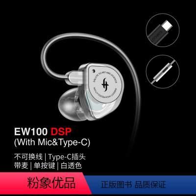 EW100 DSP透明版 Type-C带麦 [正版]EW100高音质入耳式HiFi有线耳机电脑游戏电竞音乐耳塞