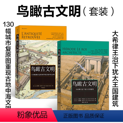 [正版]鸟瞰古文明系列2册套装 130幅城市复原图重现古地中海文明 大希律王治下犹太王国建筑 犹太希腊罗马文明 建筑考