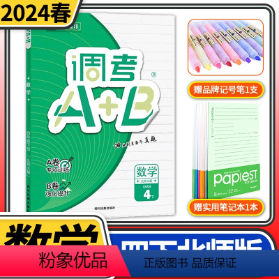 数学 四年级下 [正版]2024版调考A+B数学四年级下册北师大版 成都期末调研a十b考试小学生专题分类集训同步训练辅导