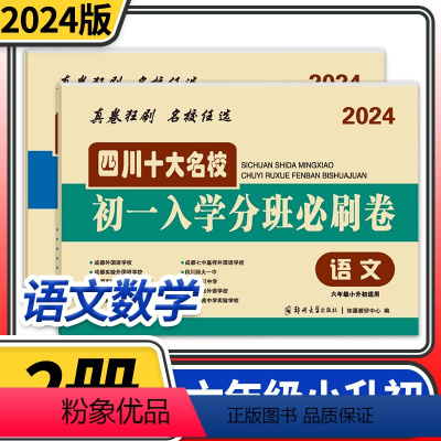 [正版]2024四川十大名校初一入学分班必刷卷语文数学全2册 五六年级小升初真题卷总复习成都绵阳八大名校考进冲刺重点中
