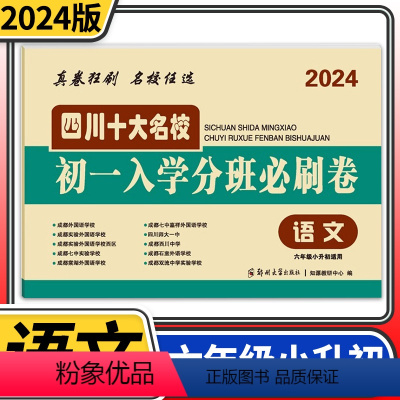 [正版]2024四川十大名校初一入学分班必刷卷语文 小学五六年级小升初真题卷总复习成都绵阳八大名校考进冲刺重点中学招生
