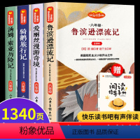 快乐读书吧6年级下4本套装 [正版]快乐读书吧六年级下册课外书目 鲁滨逊漂流记.爱丽丝漫游奇境.骑鹅旅行记.汤姆索亚历险