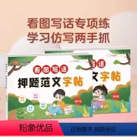 [一二年级通用]看图写话押题范文字帖(全2册) [正版]看图写话押题范文字帖一年级二年级上册下册看图说话思维导图阅读理解