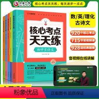 [5册]初中数学+古诗文+理化+英语语法+英语高频词汇(音频领读版) 初中通用 [正版]初中核心考点天天练全国通用版7-