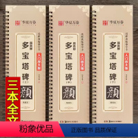 多宝塔碑(三册全文)408页 [正版]精缮本颜真卿多宝塔碑 近距离临摹字卡 3册全文米字格放大版 扫码看视频教学 成人初