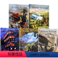 哈利波特彩绘版5册全套 彩绘版 [正版] 哈利波特英语原版 harry potter英文版 彩绘版全套12345精装