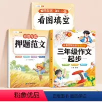 [拔高训练]押题范文 +看图填空+三年级作文起步 小学一年级 [正版]看图写话押题范文一年级二年级看图填空专项训练注音版