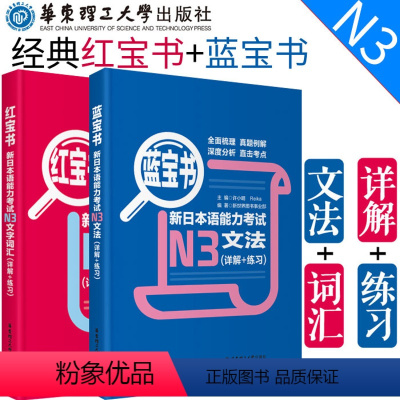 [正版]日语n3 红蓝宝书 日语红宝书文字词汇+蓝宝书文法详解练习新日本语能力考试三级N3单词语法书日语考试 日语书籍