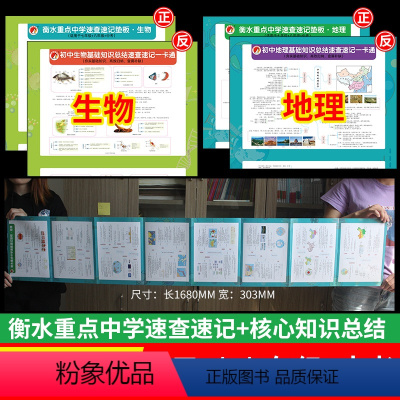 [正版]新版衡水重点中学速查速记地理生物核心知识点总结初中七八九年级中考生地会考知识垫板衡中一卡通便携式速记手册本子小