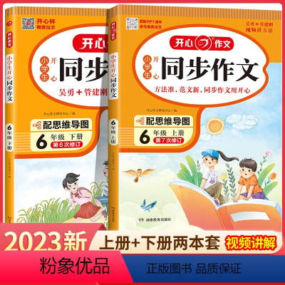 [2本套]同步作文+阅读理解 六年级下 [正版]2024春同步作文六年级下册语文人教版小学生作文书大全6年级上册满分范文