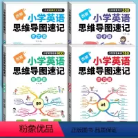 [全套4本]英语单词+短语+句子+作文 小学通用 [正版]小学生英语作文晨读口语练习美文范文示范大全带音频 思维导图法写