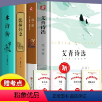 [赠考点]九年级阅读4册 [正版]艾青诗选简爱 水浒传 儒林外史原著艾青诗选集九年级课外阅读名著全套4册初中生课外书阅读