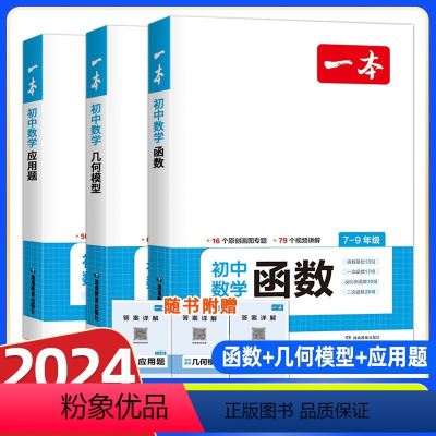 几何模型+函数+应用题[3本] 初中通用 [正版]2024版初中数学几何模型数学函数应用题七八九年级中考数学公式计算必刷