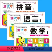 [正版]全套3本 拼音语言数学试卷题 幼小衔接学前语文测试卷学前班幼儿园大班中班学前准备大练习拼音1册5/10以内的加