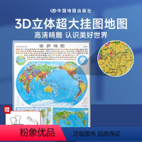 [正版]时光学世界地图3D立体地图2024新版墙面装饰初中高中小学生通用凹凸竖版立体地图地理百科地理高清精雕超大凹槽挂