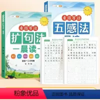 [读+练/全4册]扩句法晨读+五感法晨读+优美练字帖 小学通用 [正版]小学语文扩句法每日晨读337看图写话60天优美句